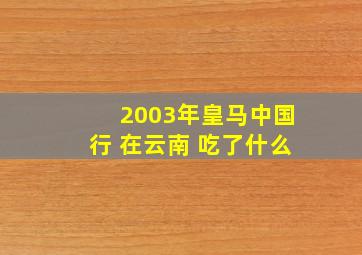 2003年皇马中国行 在云南 吃了什么